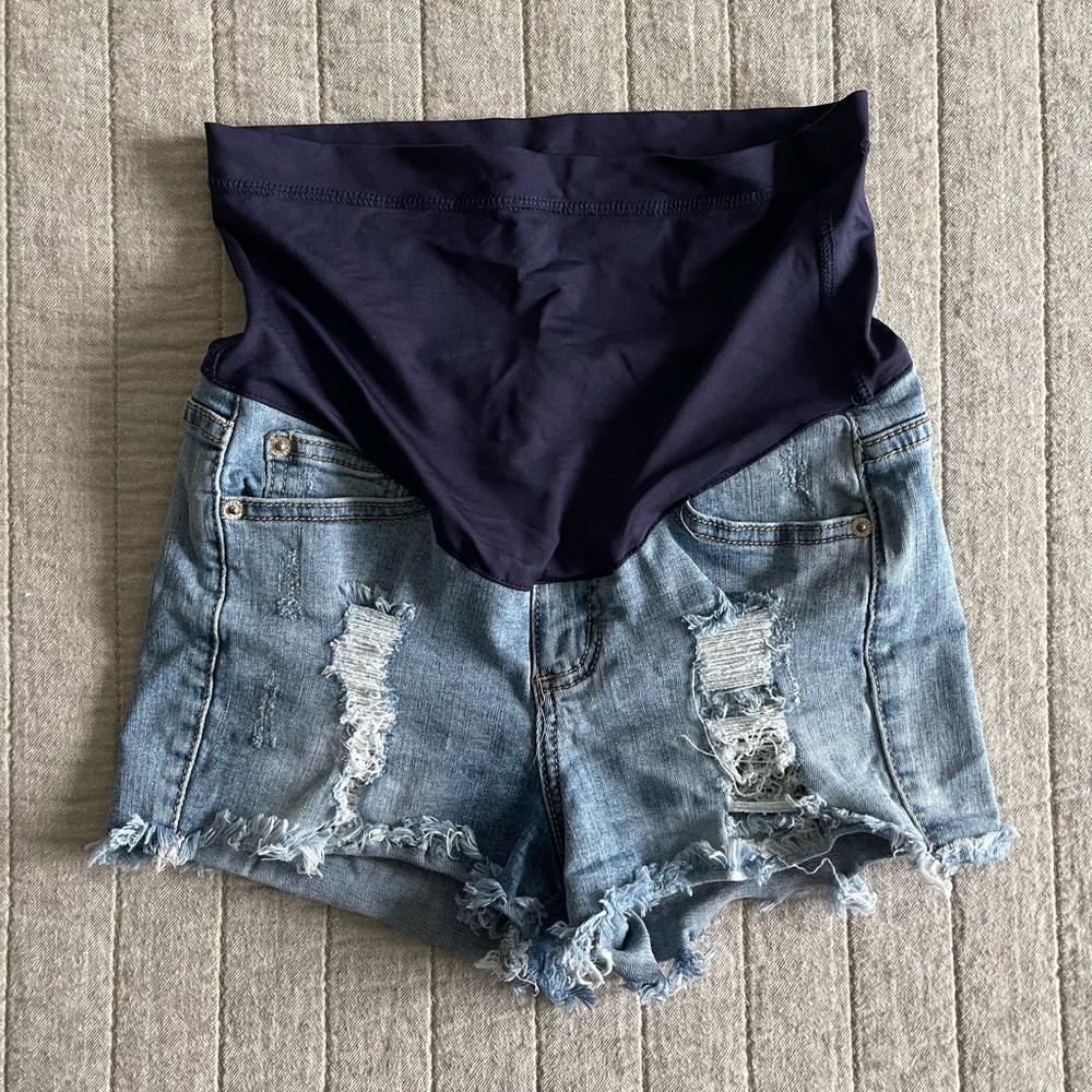 Pink Blush maternity denim shorts
